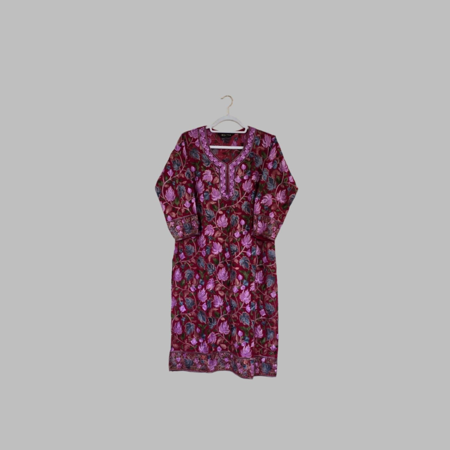 Kashmiri embroidery kurti