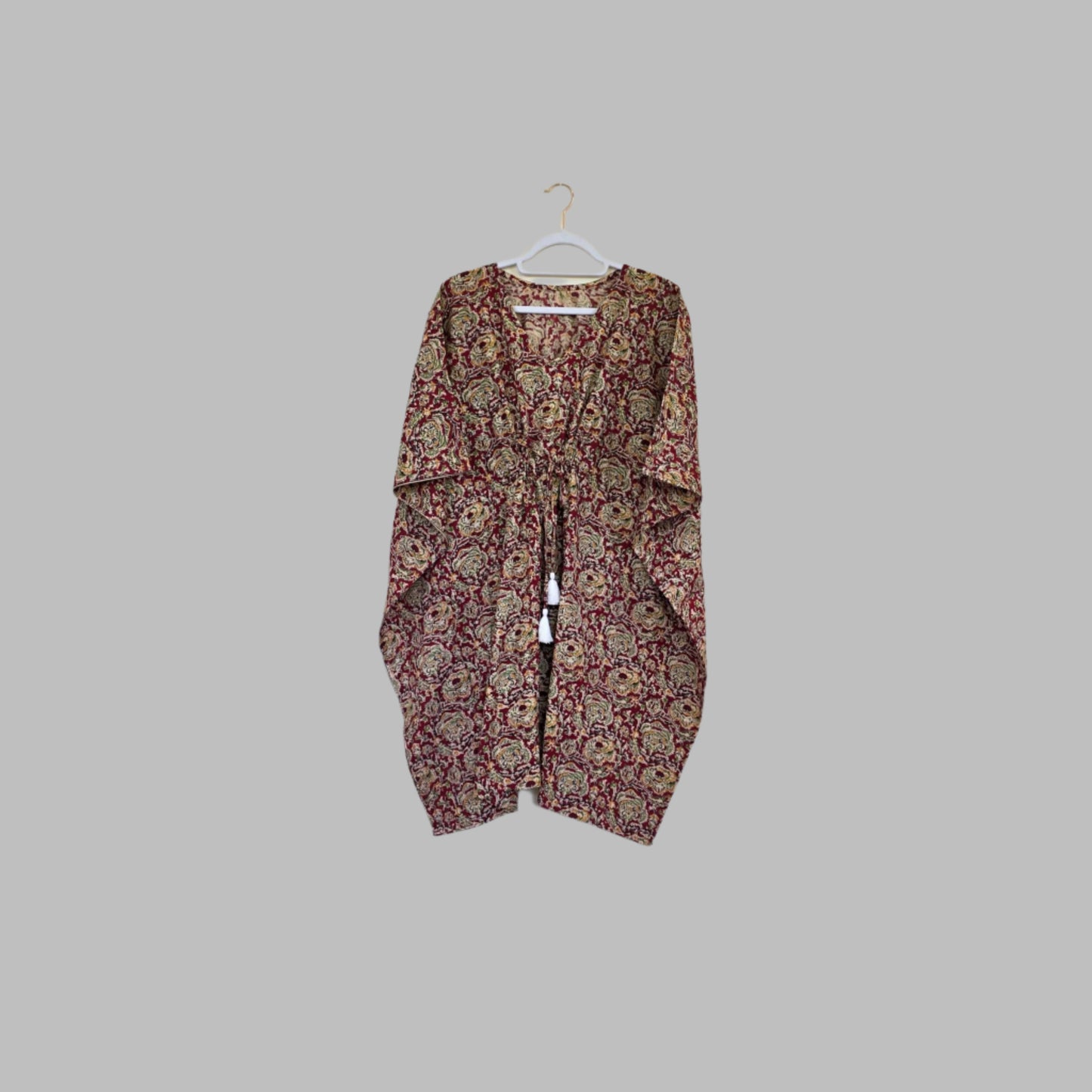 Handblock print kaftan dress