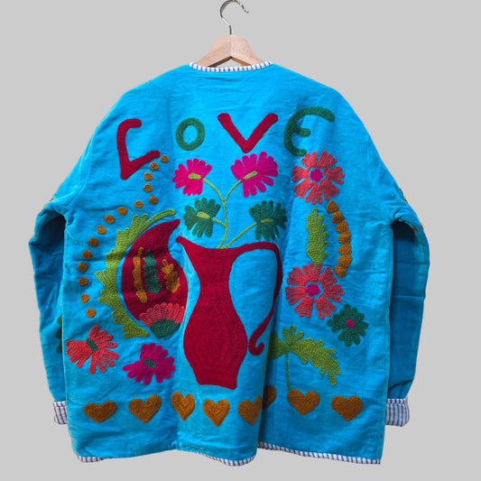 Love/Peace Velvet Suzani jacket