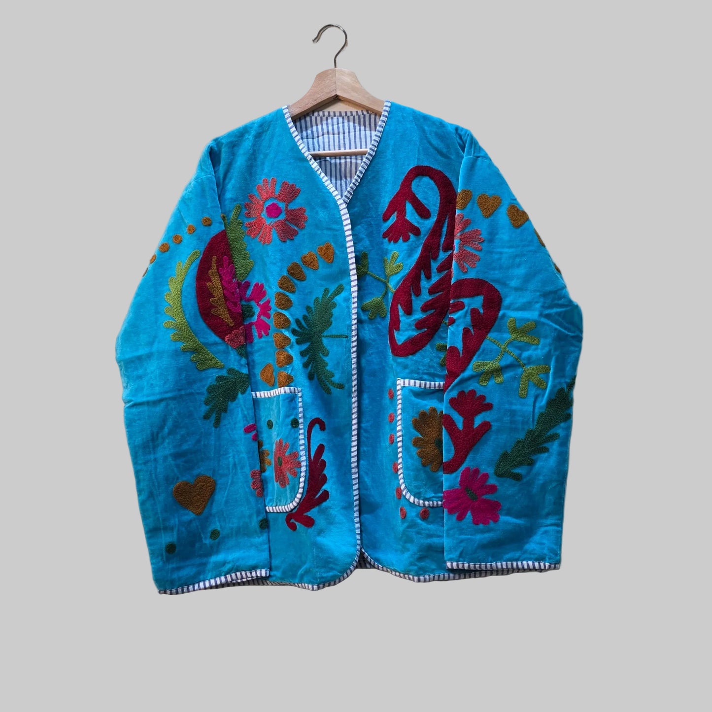 Love/Peace Velvet Suzani jacket