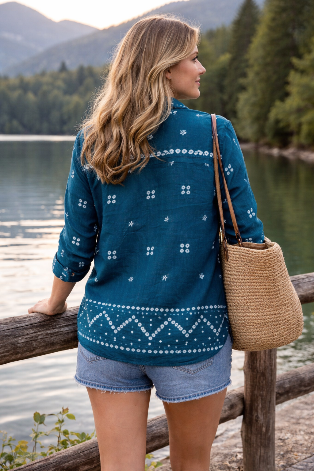 Cyan Bandhani Shirt