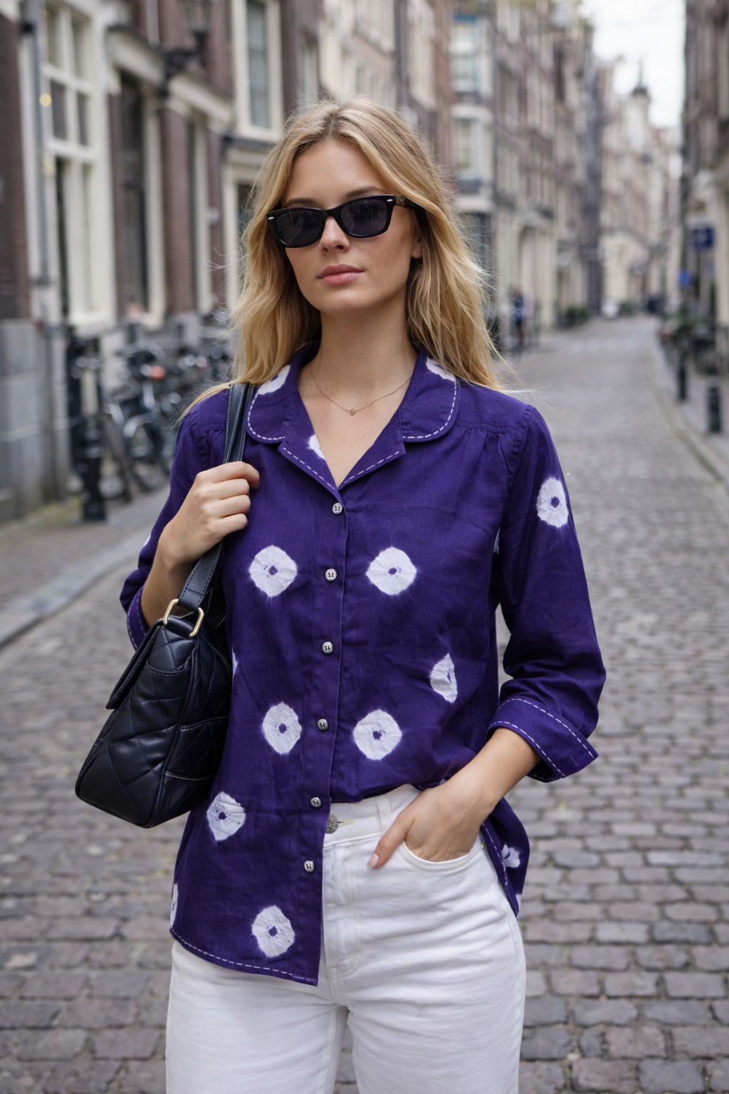 Purple Bandhani Shirt