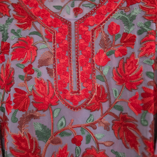 Kashmiri embroidery kurti