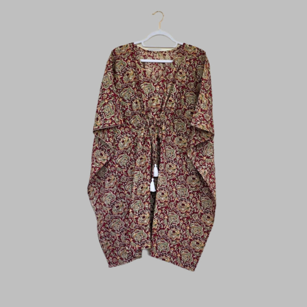 Handblock printed kaftan dress