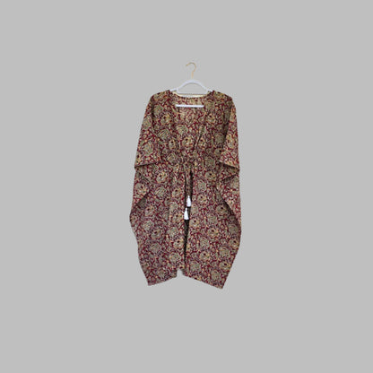 Handblock print kaftan dress