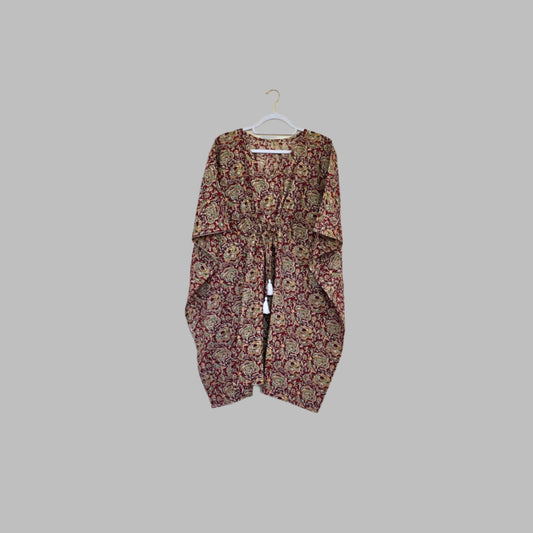 Handblock print kaftan dress