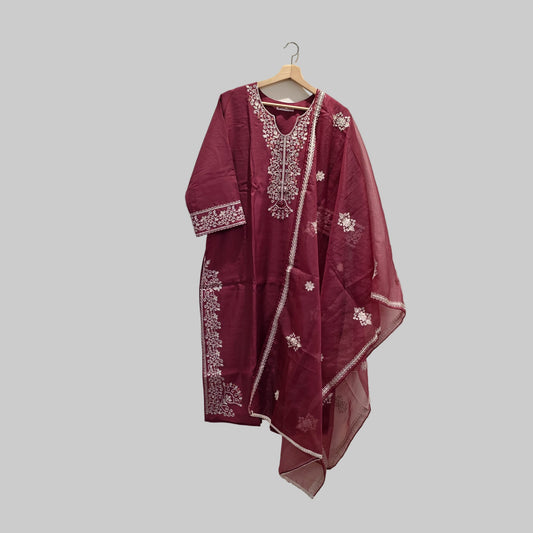 Dola silk suit set