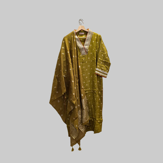 Cotton silk suit set