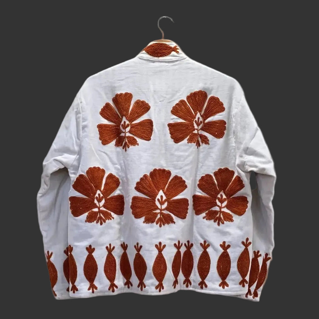 Dancing Birds Velvet Suzani jacket