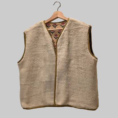 Kantha handblock printed teddy jacket