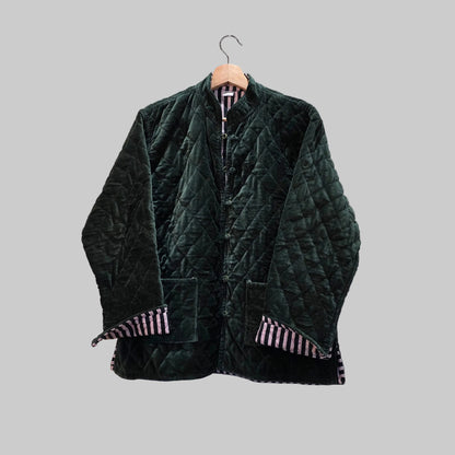 Quilted velvet jacket