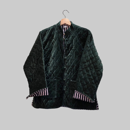 Quilted velvet jacket