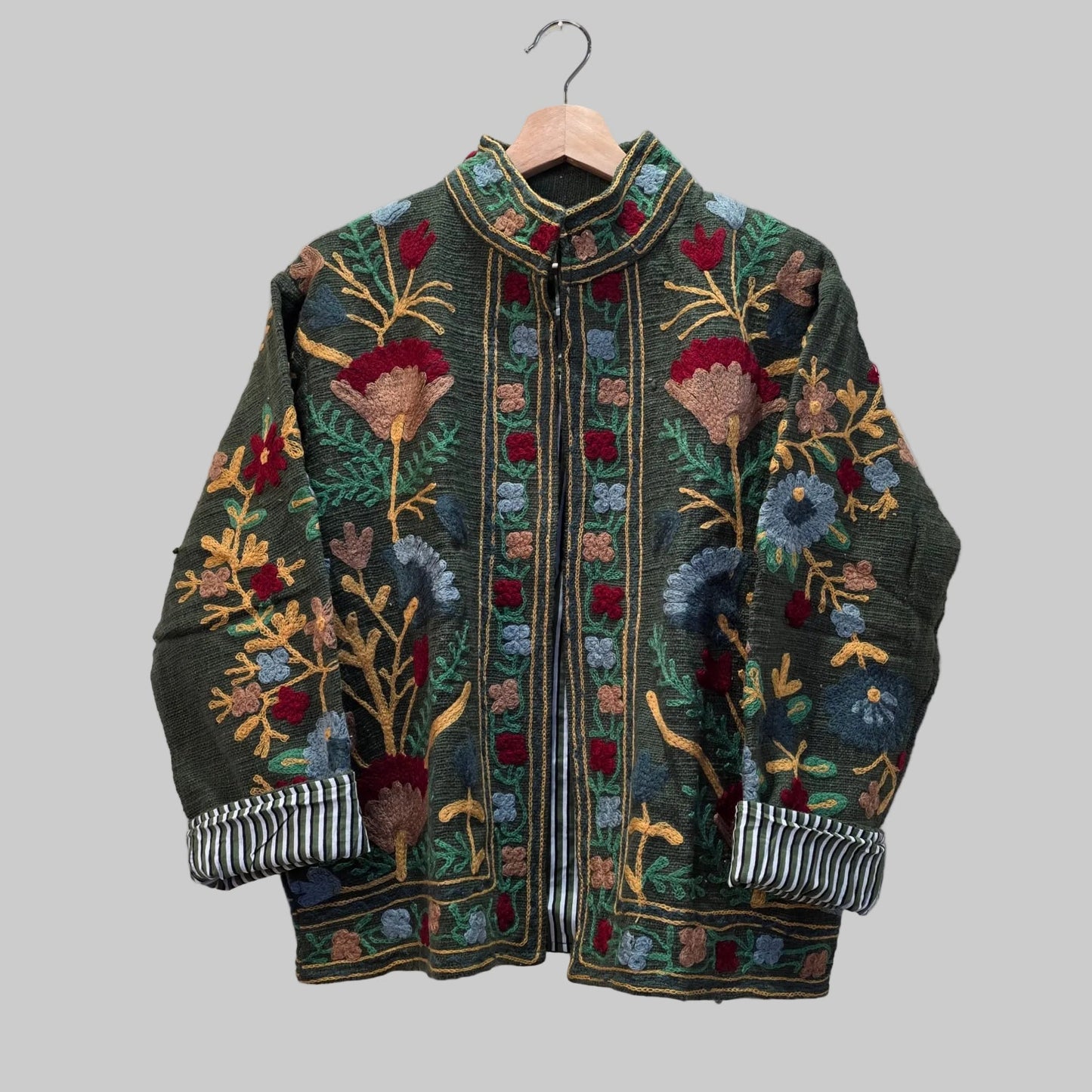 Flower Jute Suzani jacket