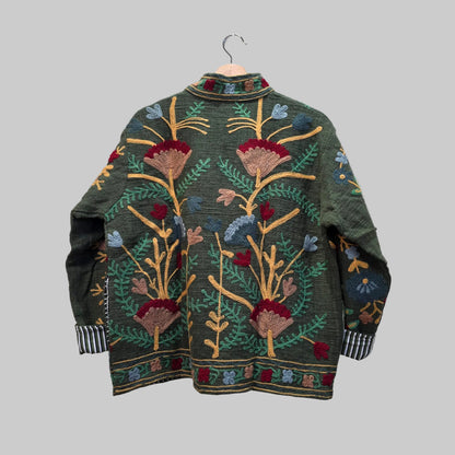 Flower Jute Suzani jacket
