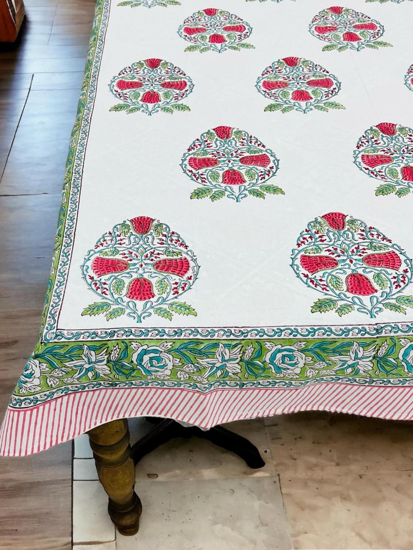 Handblock printed table cover