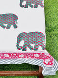Handblock printed table cover