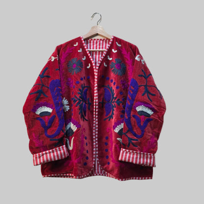 Love/Peace Velvet Suzani jacket