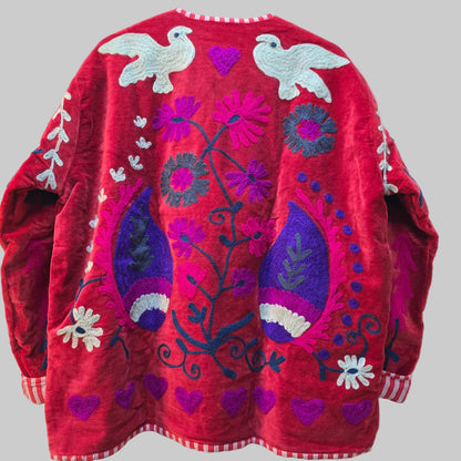Love/Peace Velvet Suzani jacket