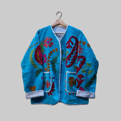 Love/Peace Velvet Suzani jacket