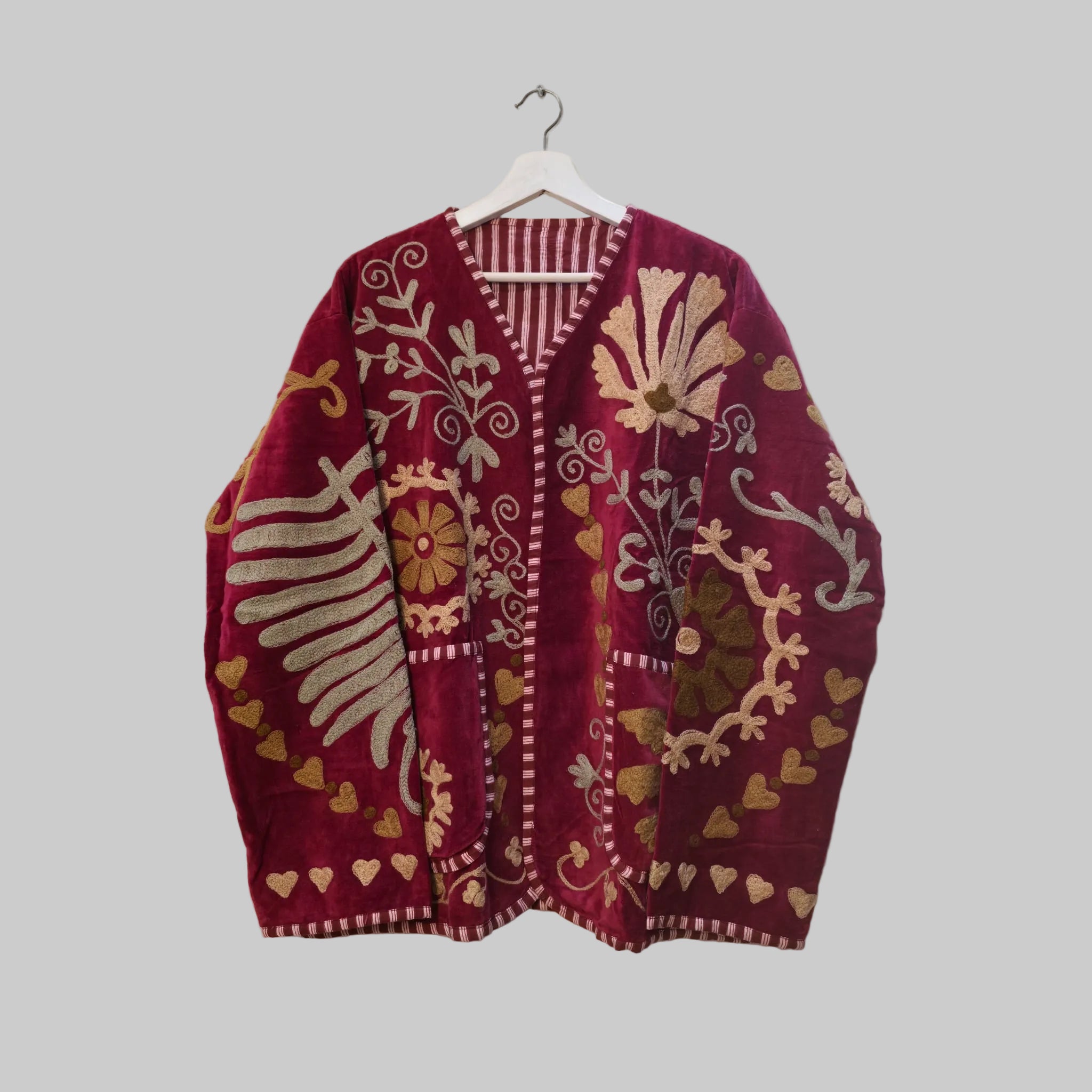 Dove Velvet Suzani jacket