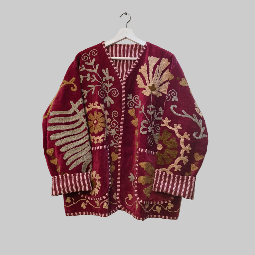 Dove Velvet Suzani jacket