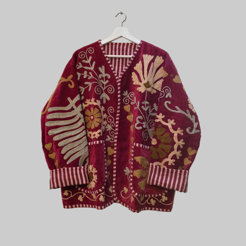 Dove Velvet Suzani jacket
