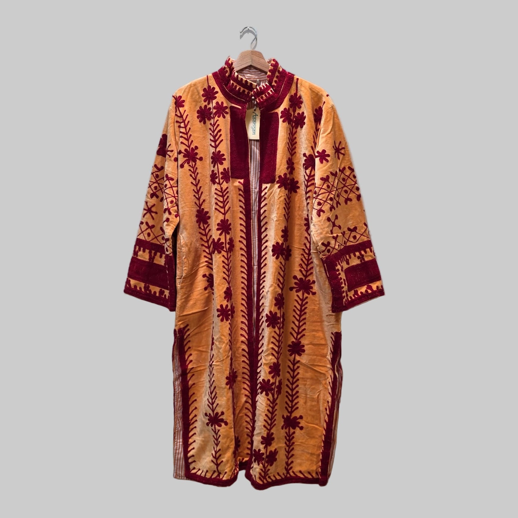 Long Velvet Suzani Coat