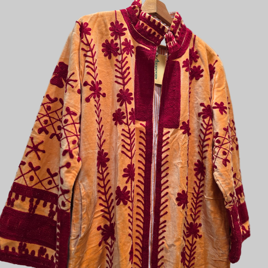 Long Velvet Suzani Coat