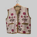 Kantha handblock printed teddy jacket