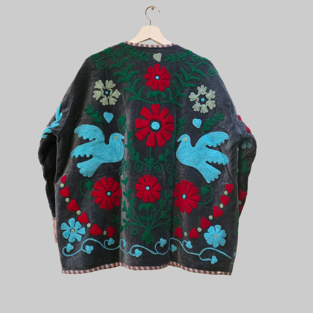 Dove Velvet Suzani jacket