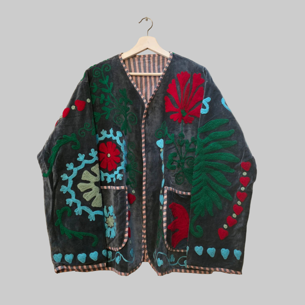 Dove Velvet Suzani jacket