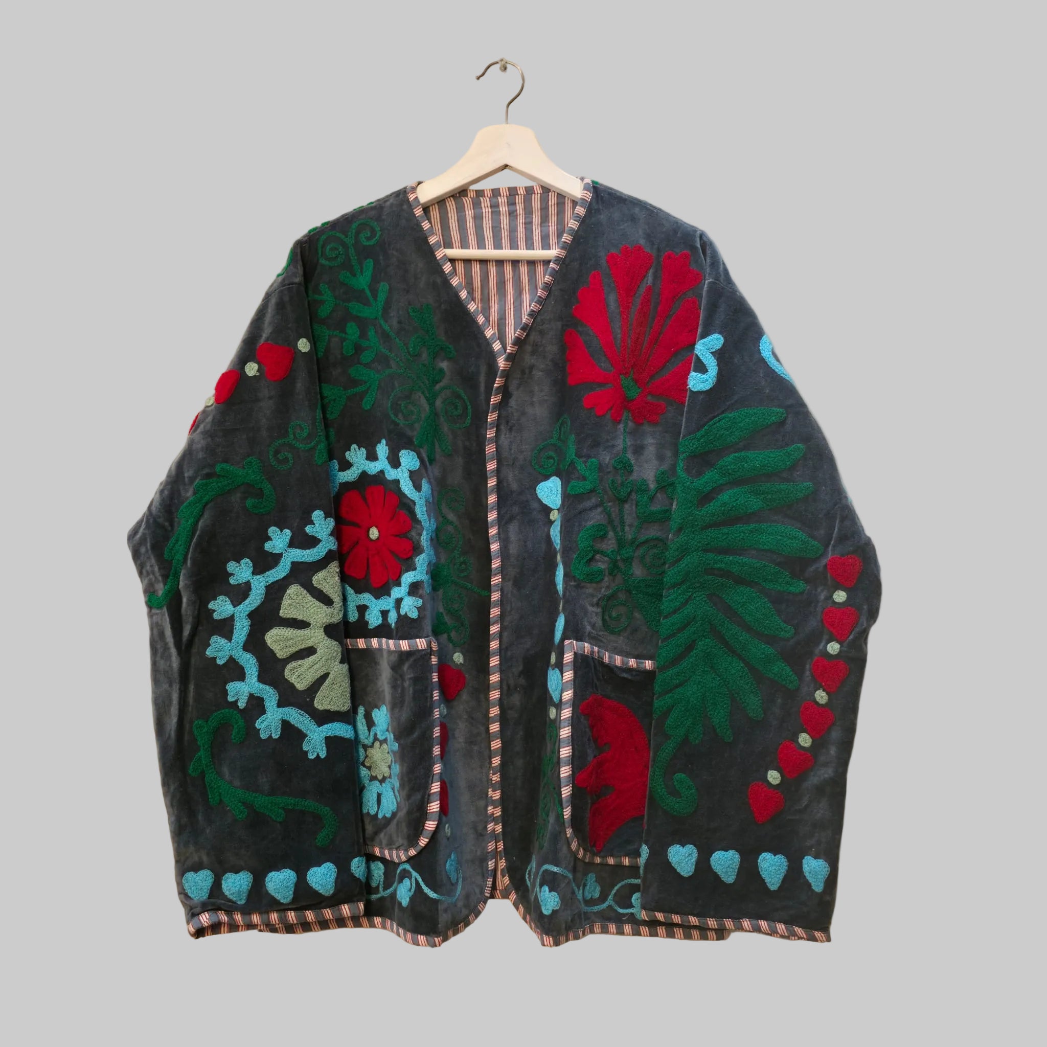 Dove Velvet Suzani jacket