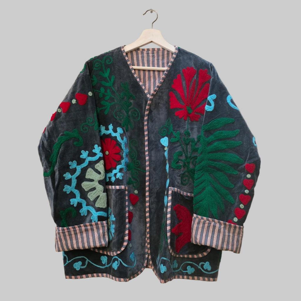 Dove Velvet Suzani jacket