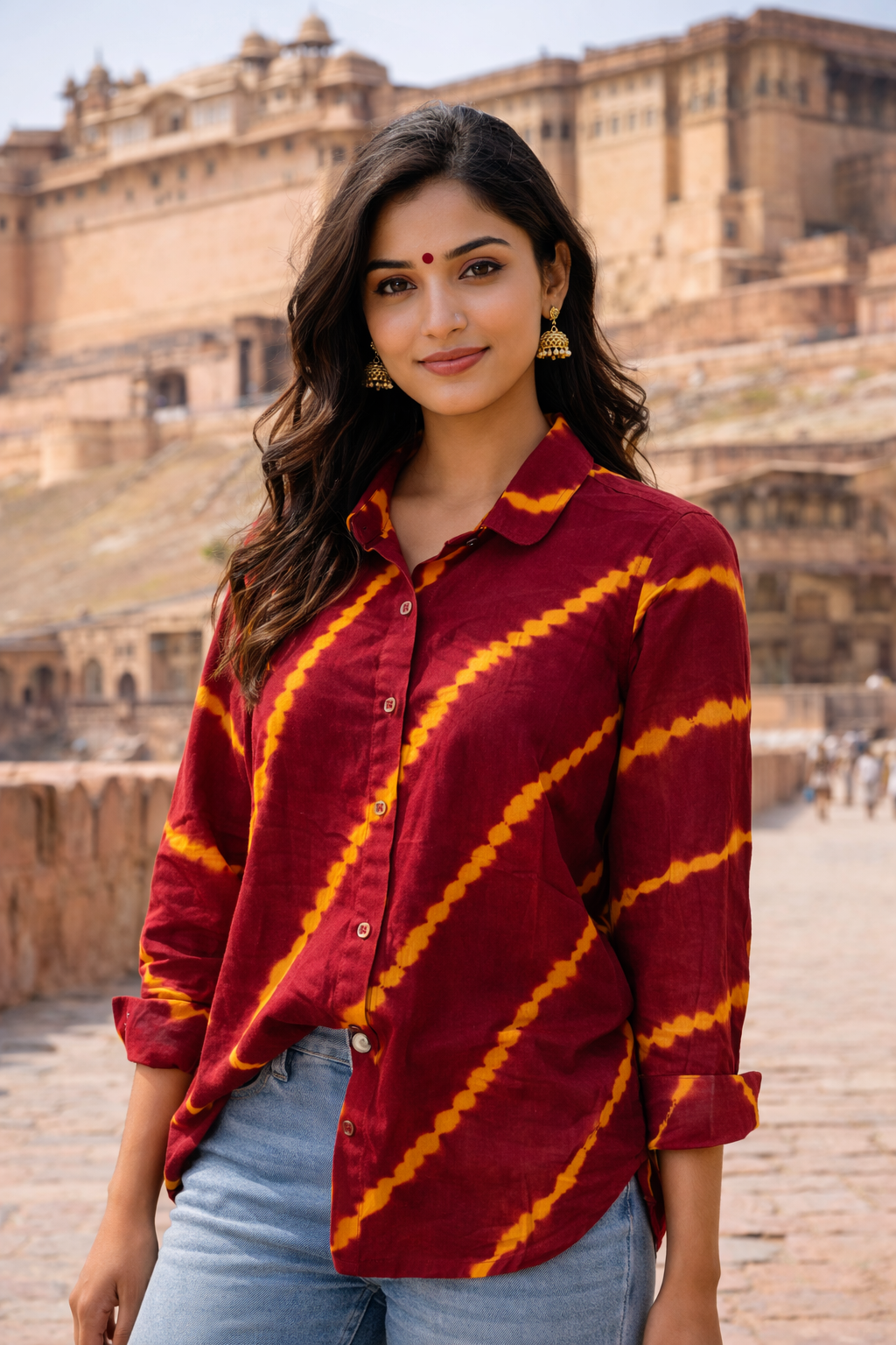 Red Lehariya(waves) Shirt