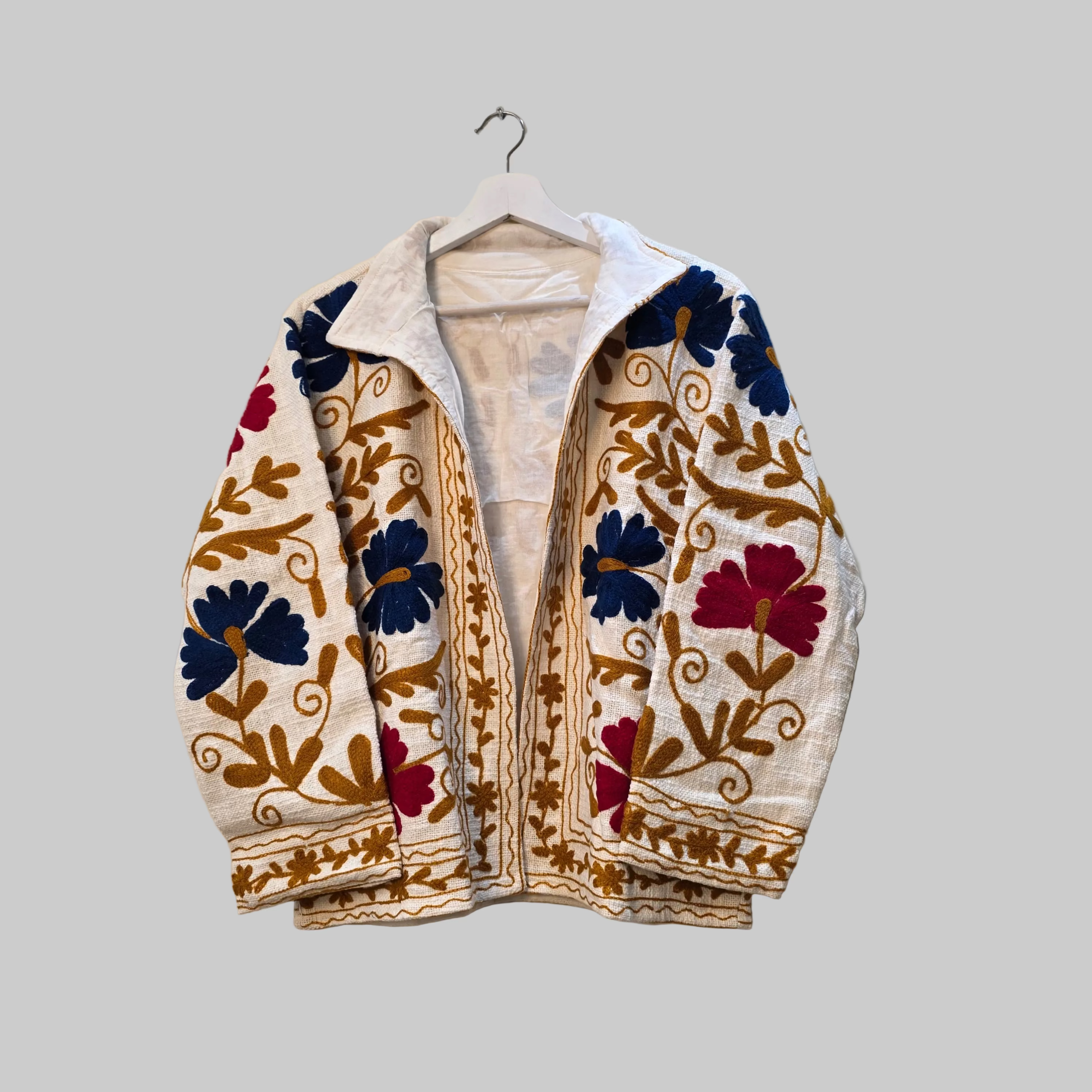 Flower Jute Suzani jacket