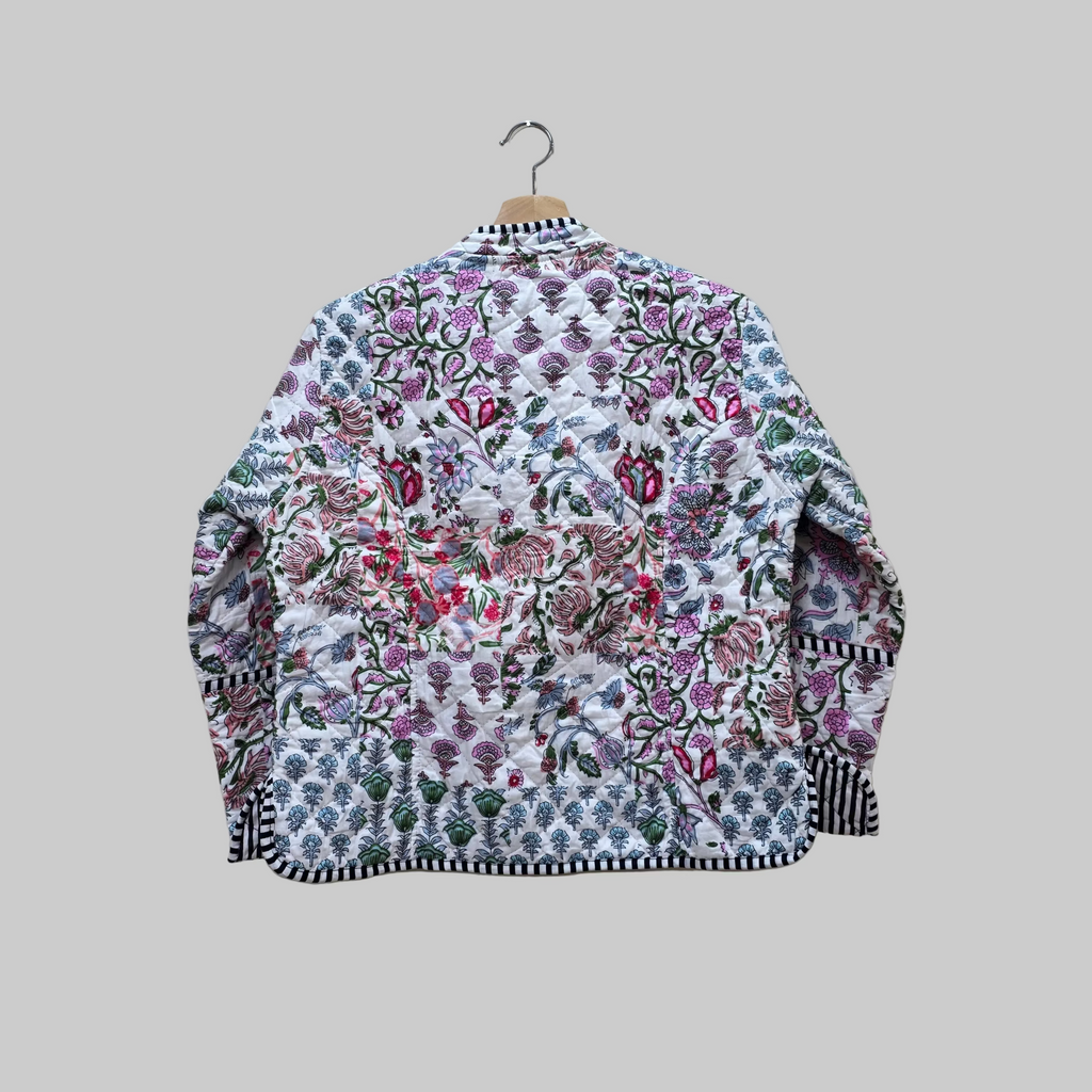 Handblock printed reversible jacket