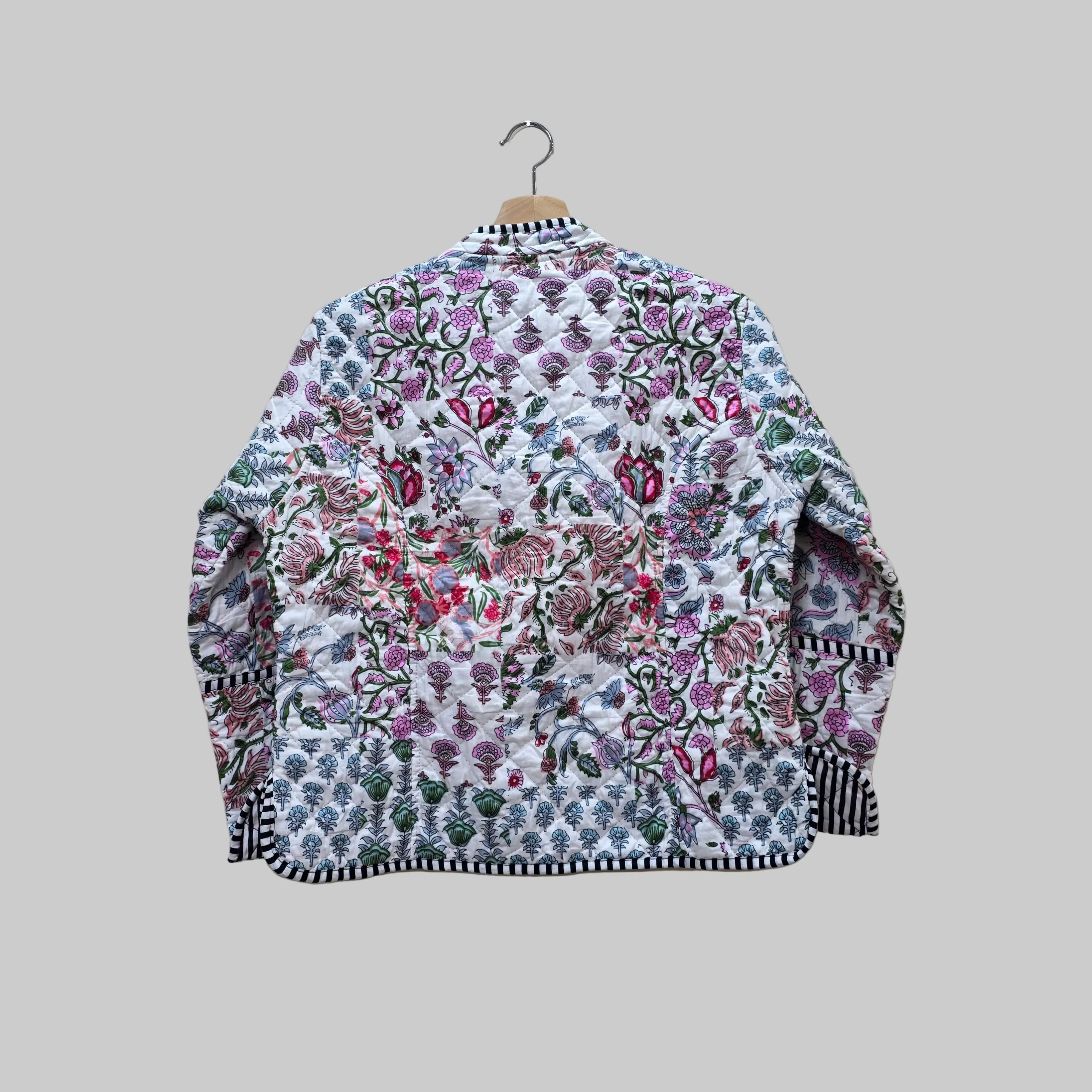Handblock printed reversible jacket