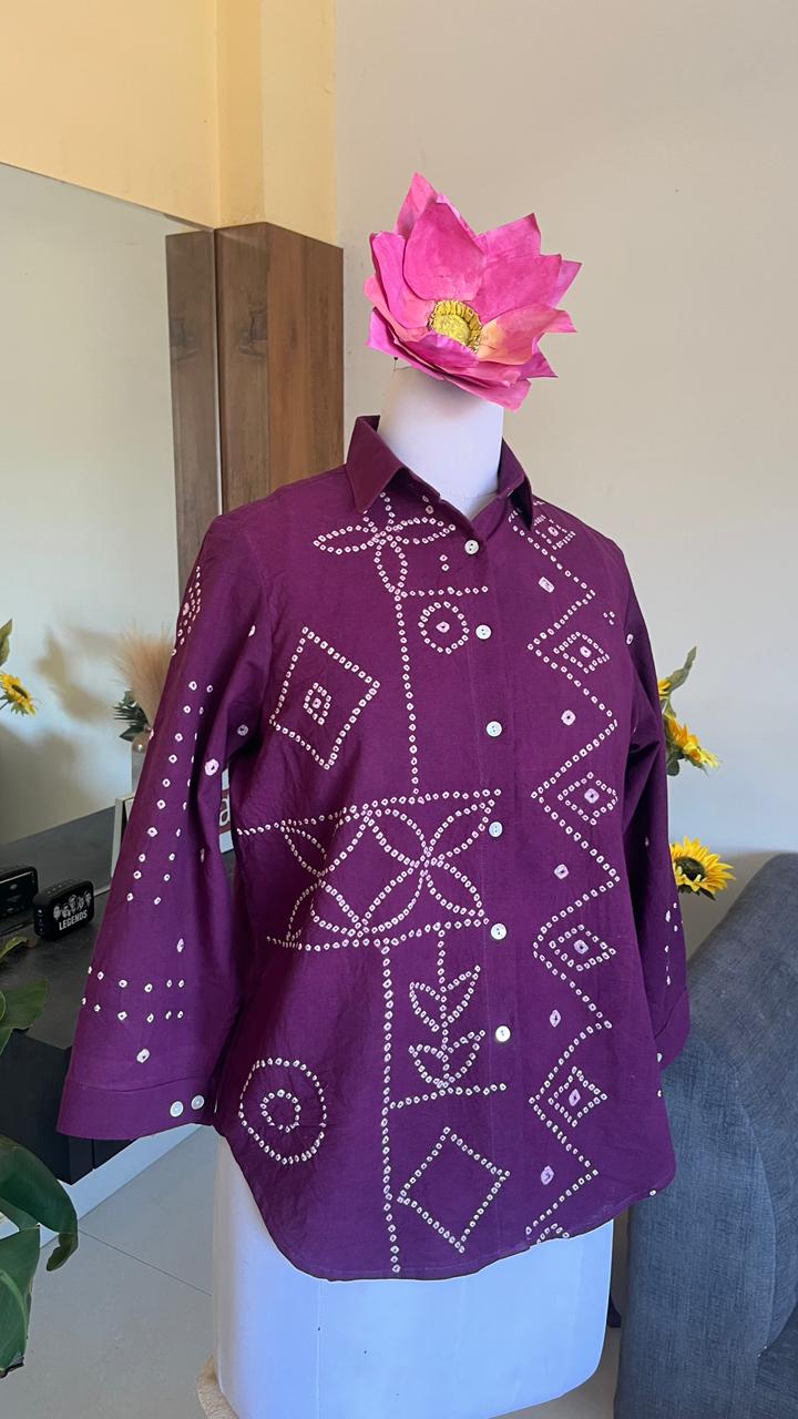 Lavender Bandhani Shirt