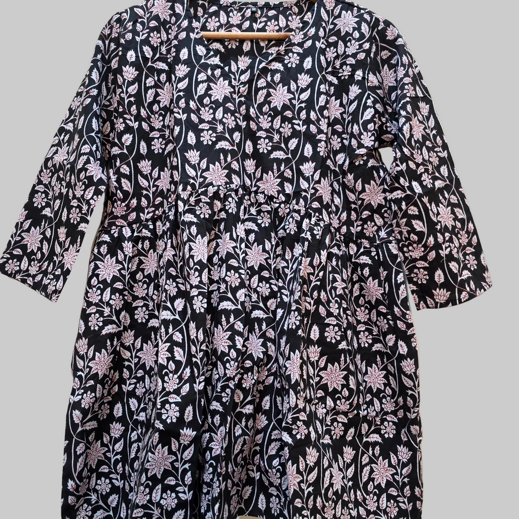 Cotton handblock(Bagru print) peplum top