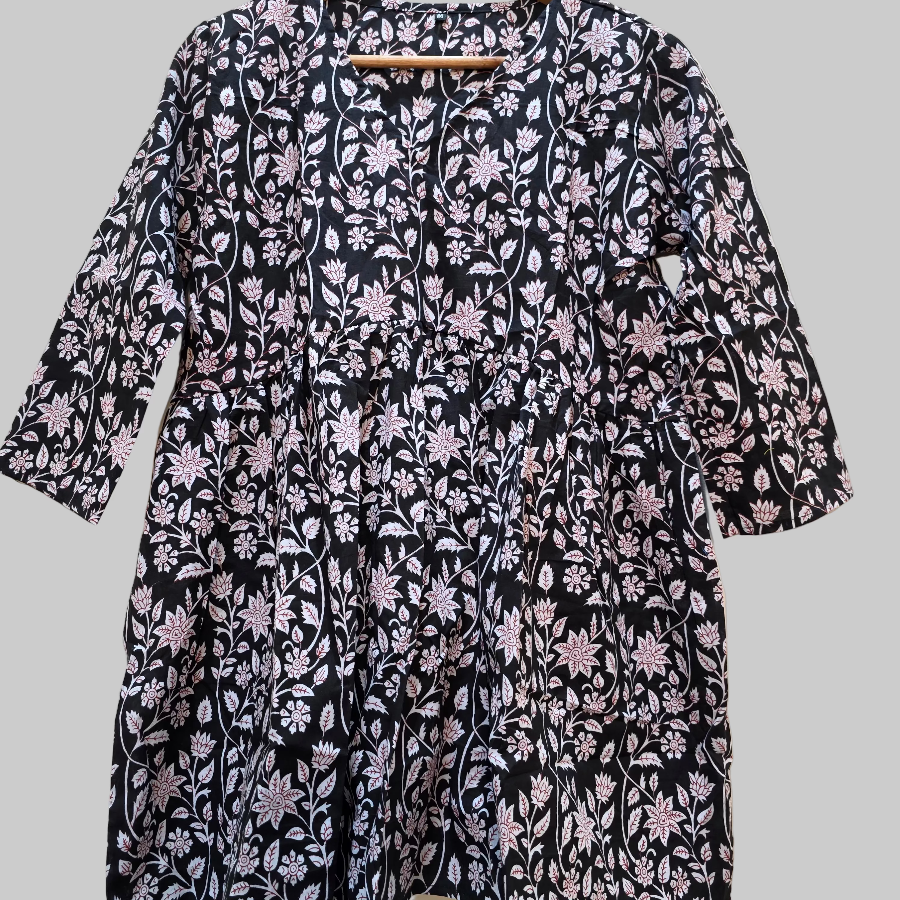 Cotton handblock(Bagru print) peplum top