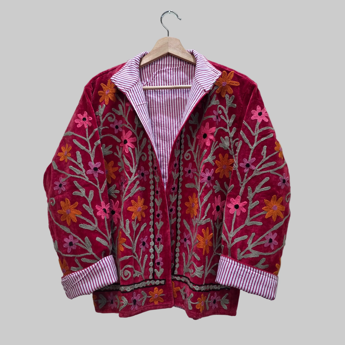 Small Flower Velvet Suzani jacket