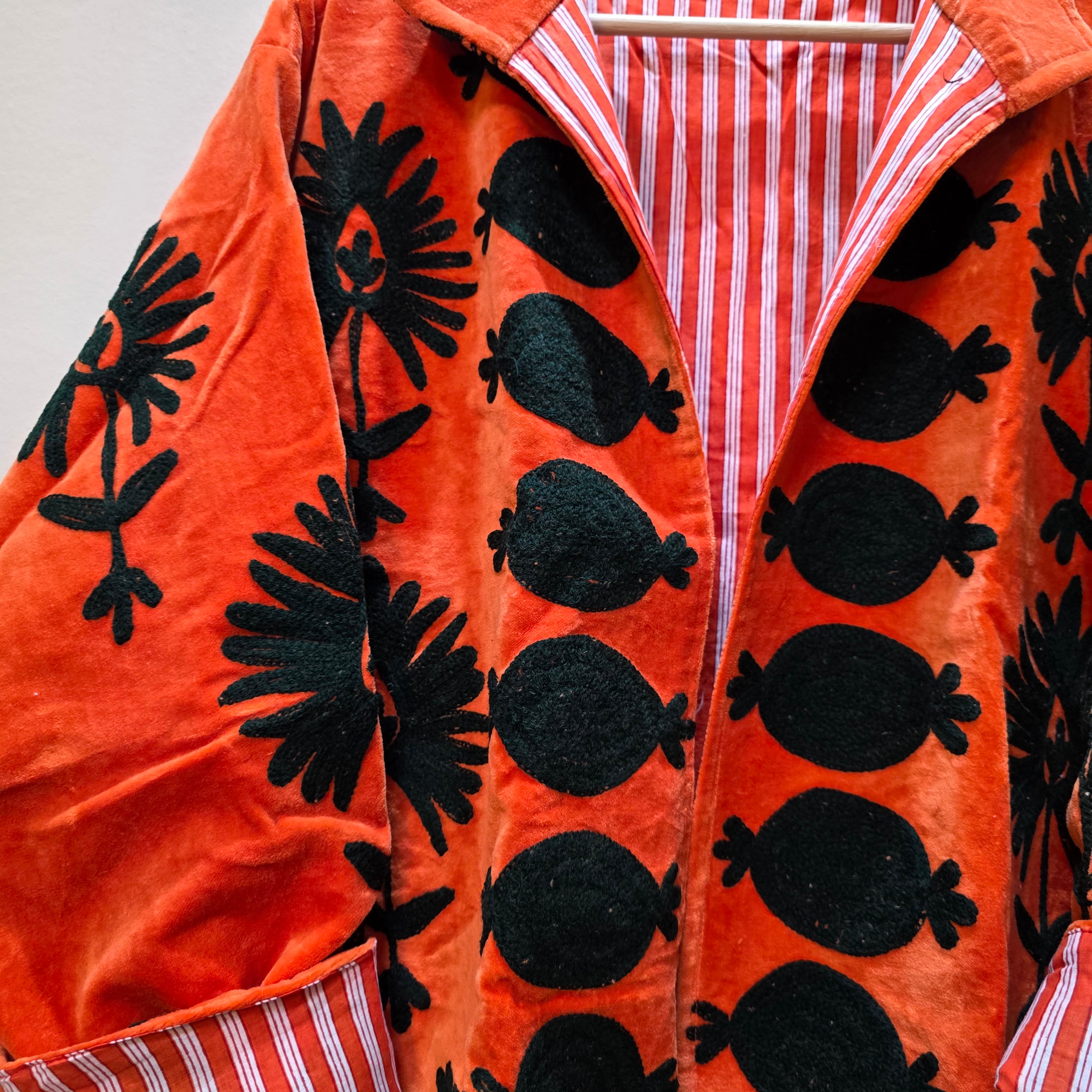 Dancing Birds Velvet Suzani jacket