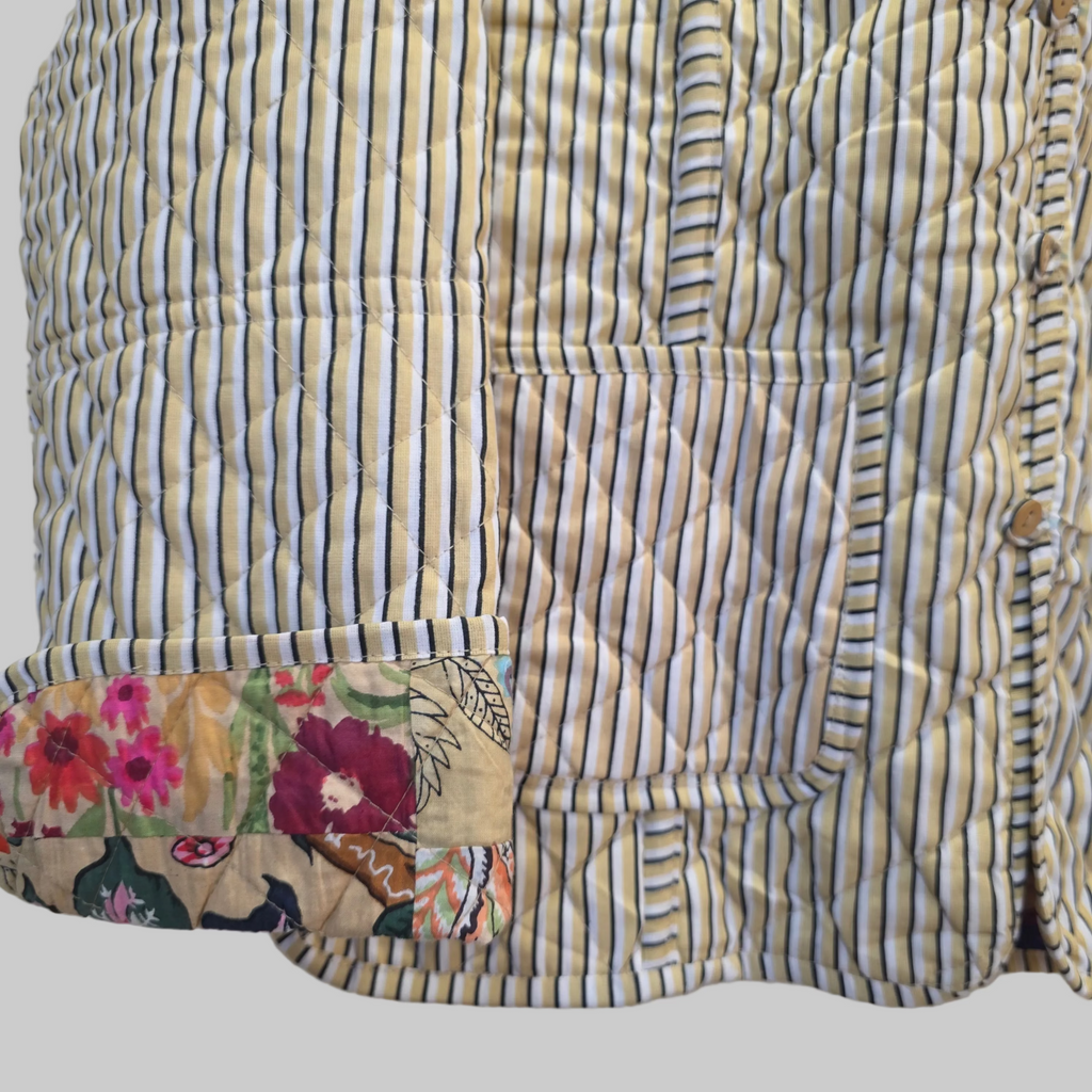 Handblock printed reversible jacket