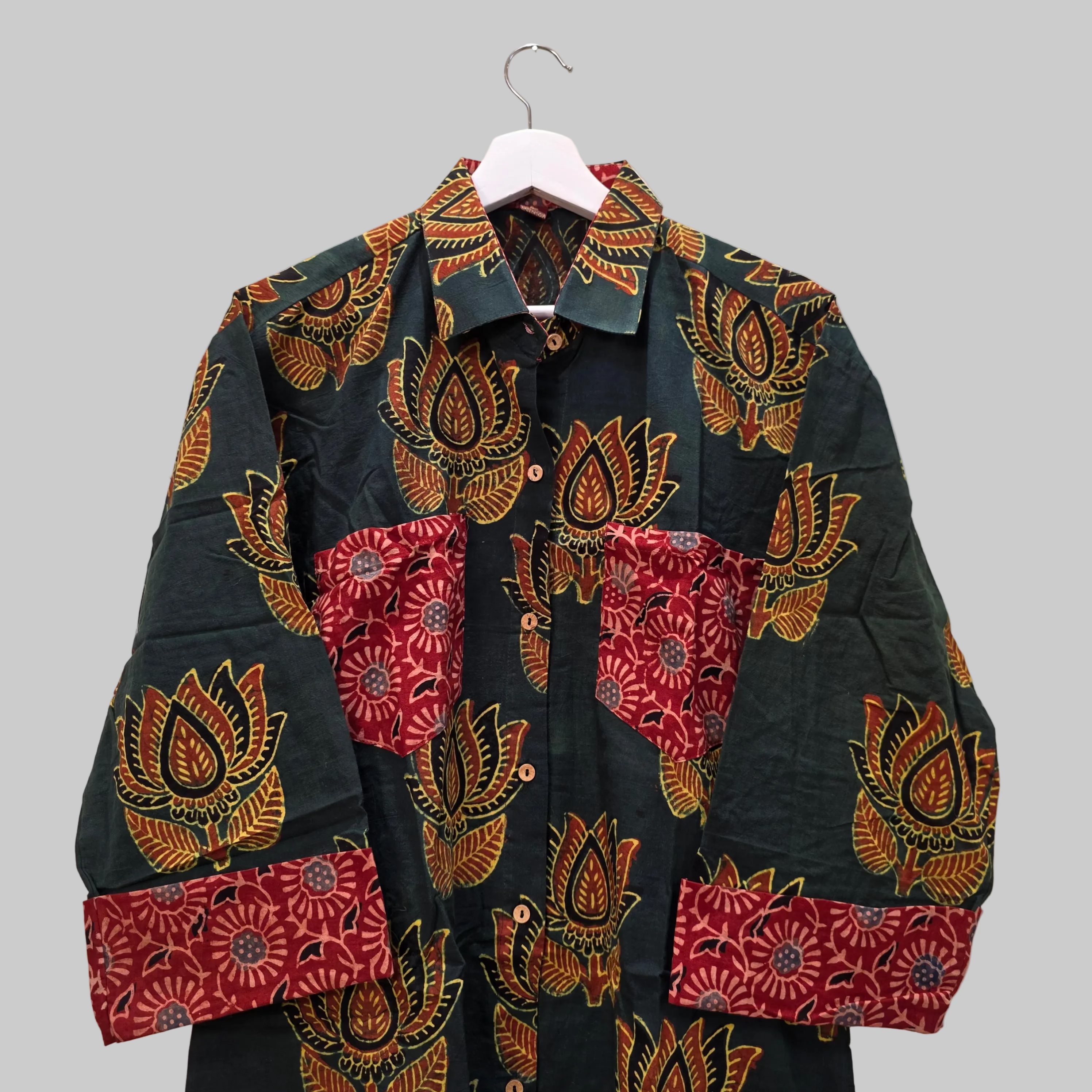 Handblock printed cotton shirt