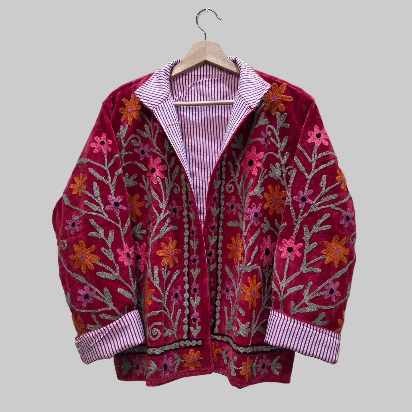 Small Flower Velvet Suzani jacket