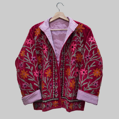 Small Flower Velvet Suzani jacket