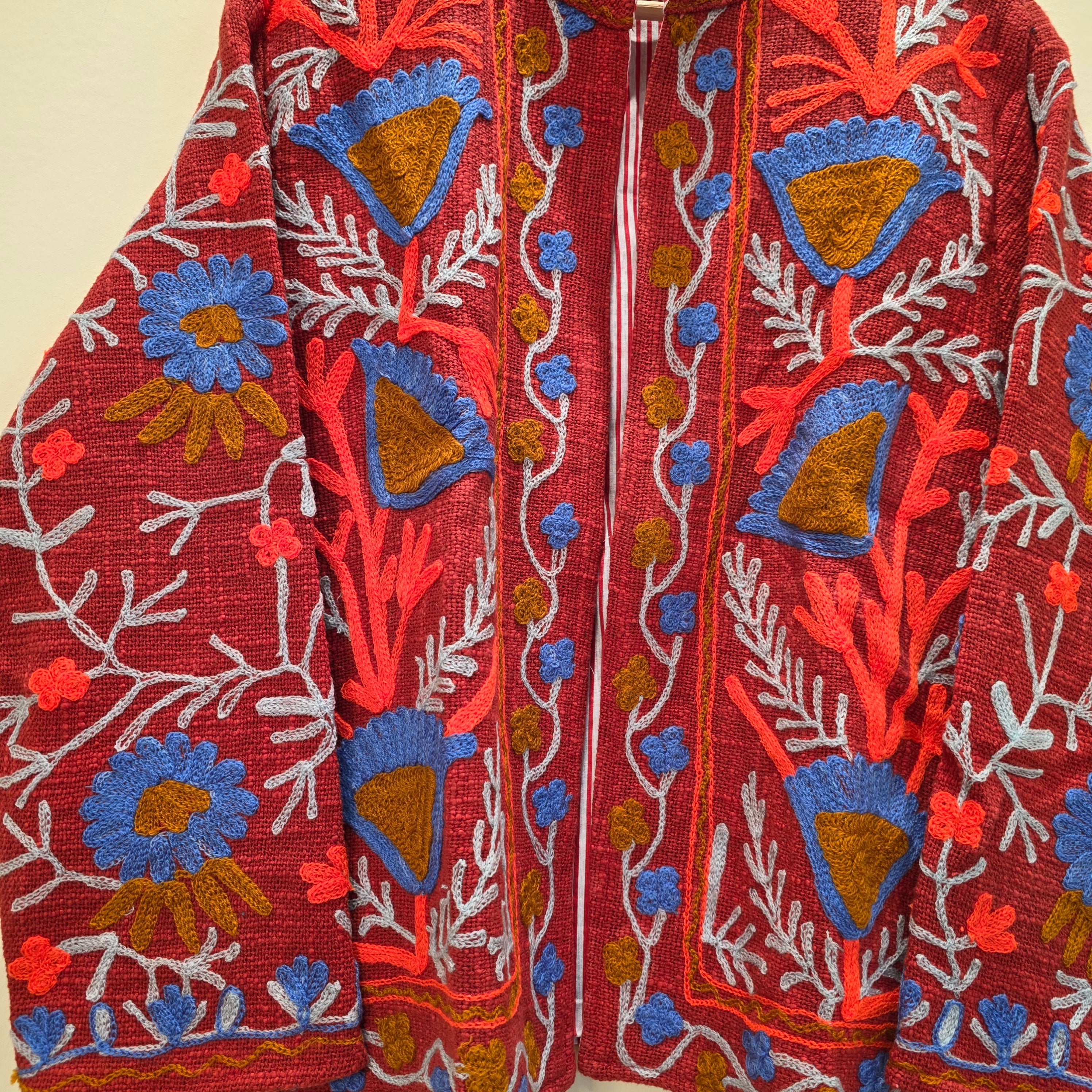 Flower Jute Suzani jacket
