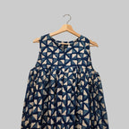 Handblock printed peplum dress