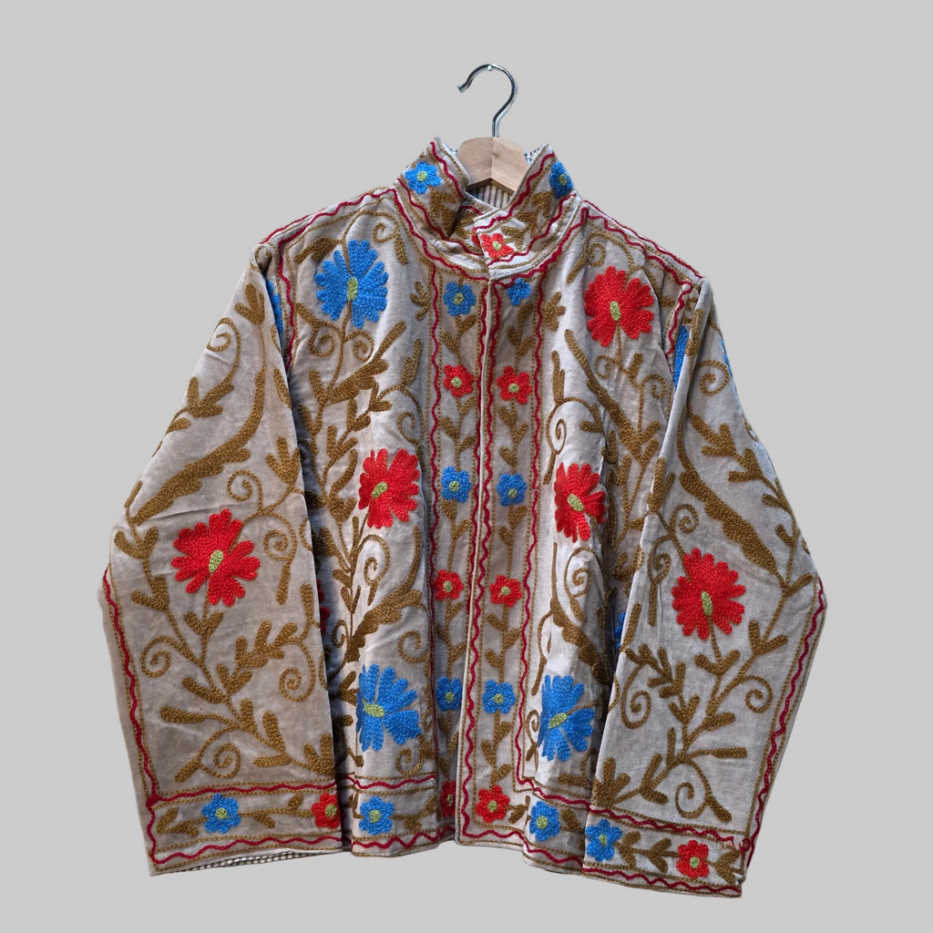 Summer Flower Velvet Suzani jacket