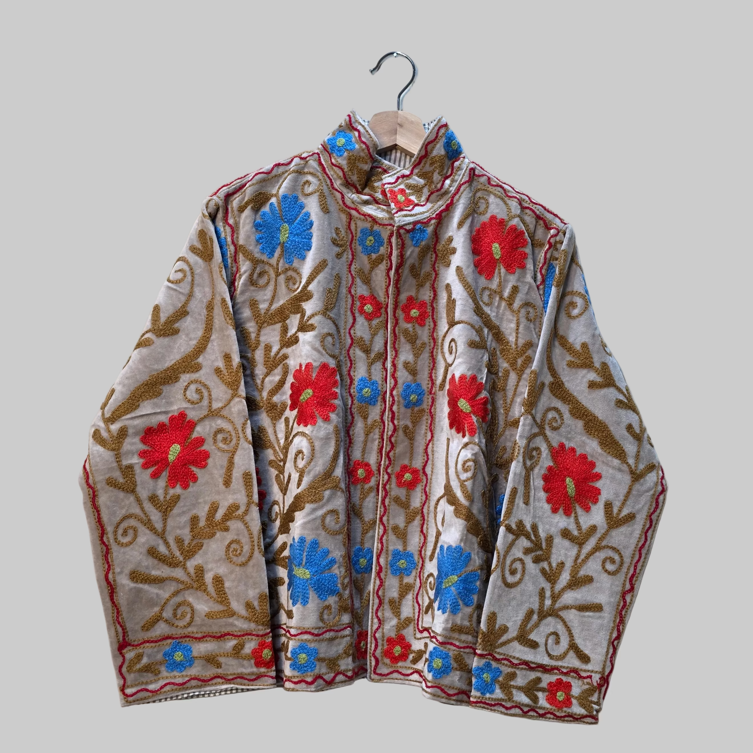 Summer Flower Velvet Suzani jacket